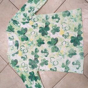 Morning Sun Four Leaf Clover St. Patrick's Day Blouse Size Large